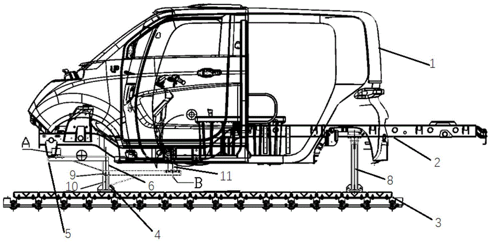 一种柔性汽车生产线的支撑结构的制作方法