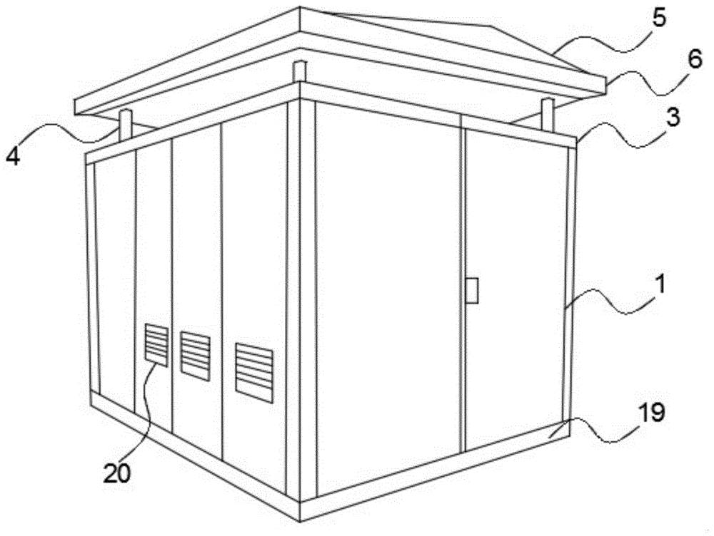一种顶端加装隔热棚的箱式变电站的制作方法