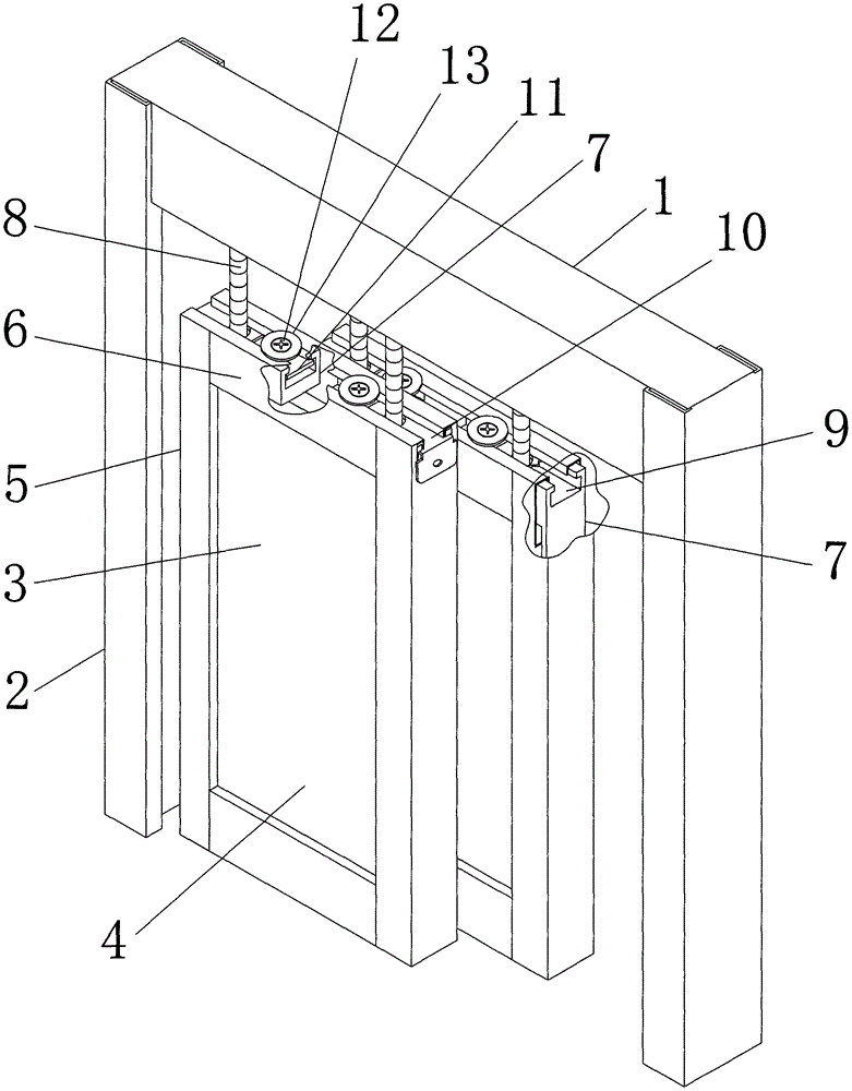一种角码带插槽的包框推拉门的制作方法