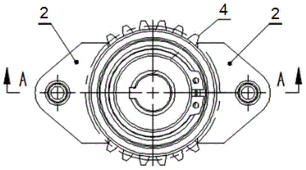 一种AGV驱动轮上转向齿轮的安装结构的制作方法