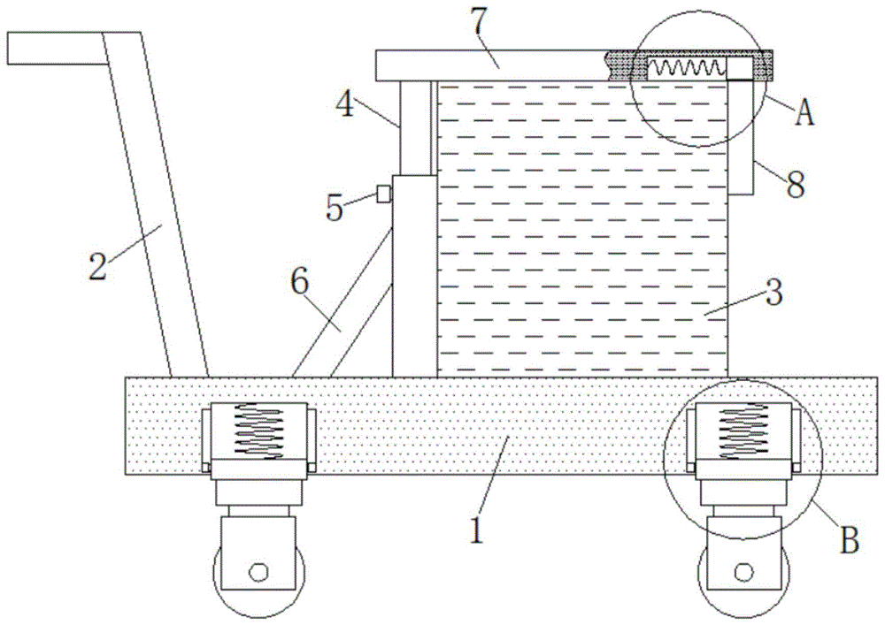 带芯板堆防倒结构的手拉车的制作方法