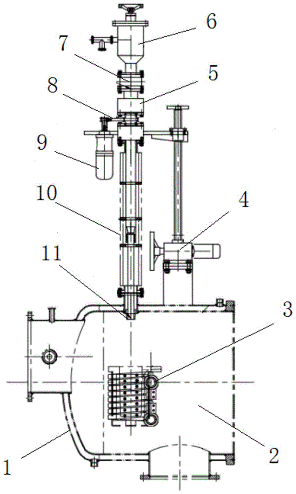 一种真空熔炉加料及搅拌结构的制作方法