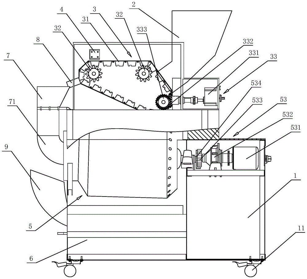 一种板栗开口翻炒一体机的制作方法