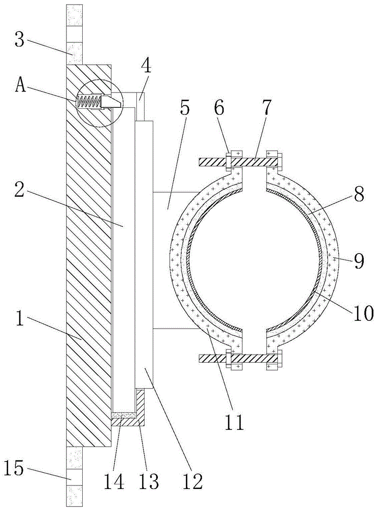 一种表冷器管道的固定支撑装置的制作方法