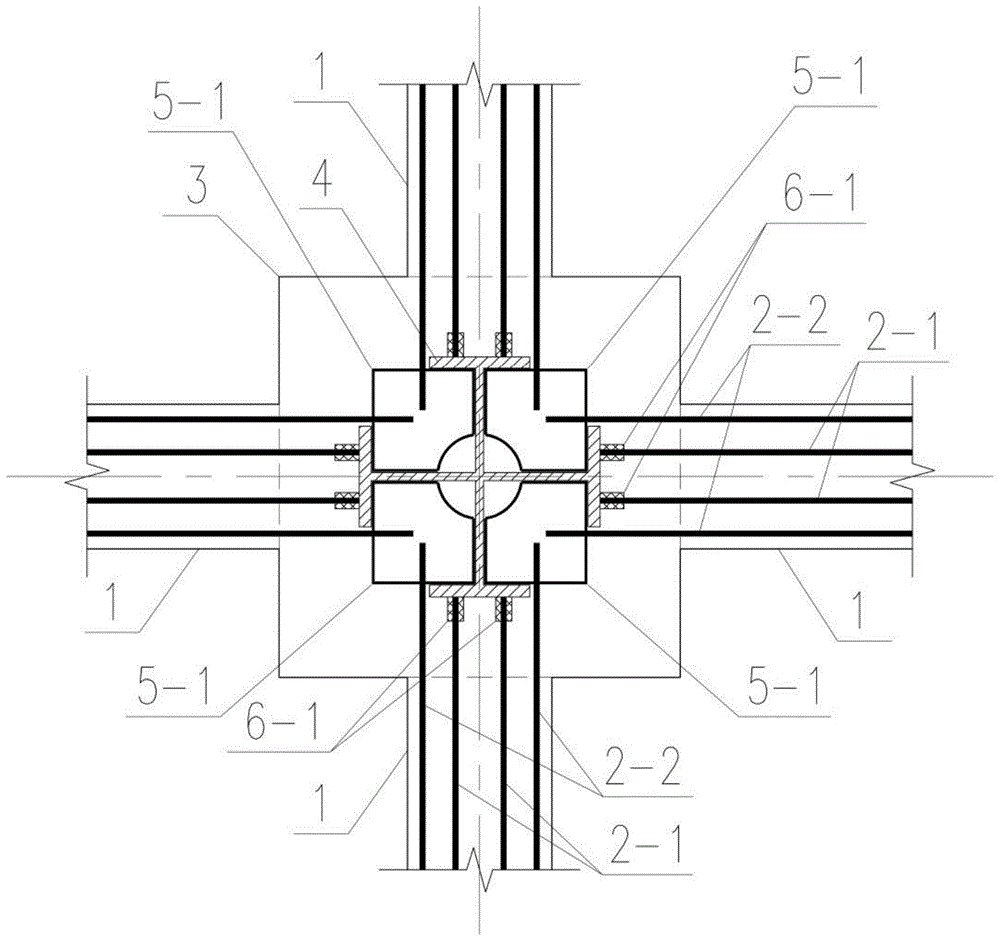 梁主筋与十字型钢骨柱的连接节点的制作方法