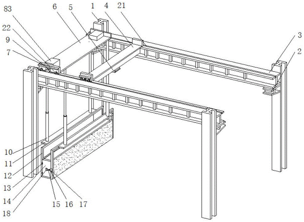 一种用于工业车间的起重机的吊车梁,包括牛腿柱,所述牛腿柱的数量有四