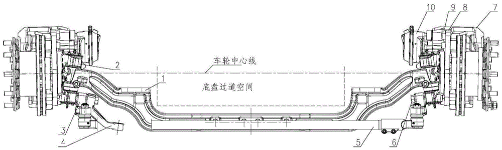 大型公交客车用大落差轮边免维护前轴总成的制作方法