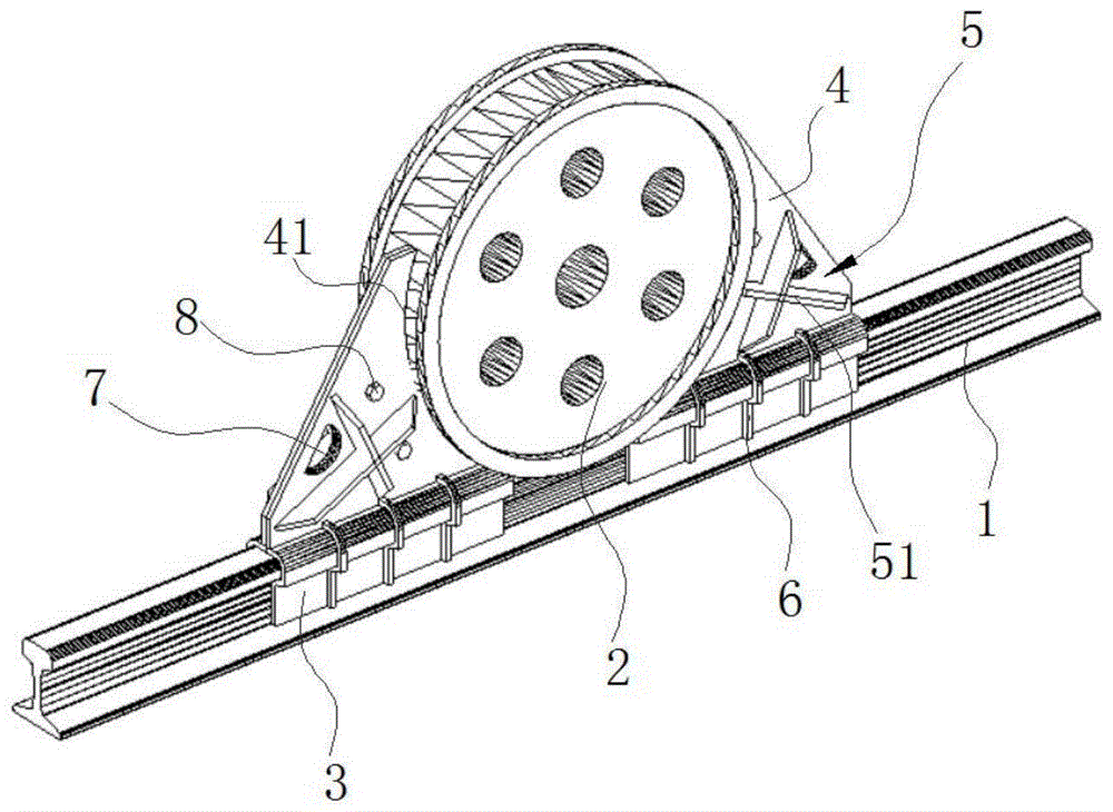 一种浮坞轨道小车滚轮固定装置的制作方法