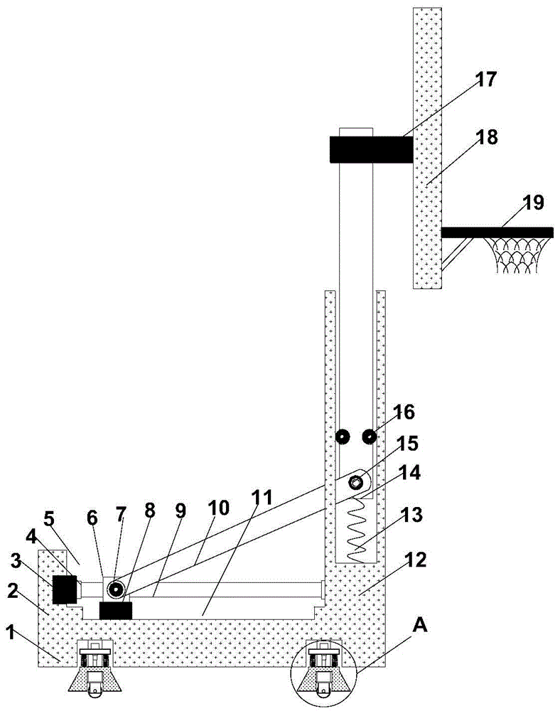 一种中学体育教学用篮球抛投设备的制作方法