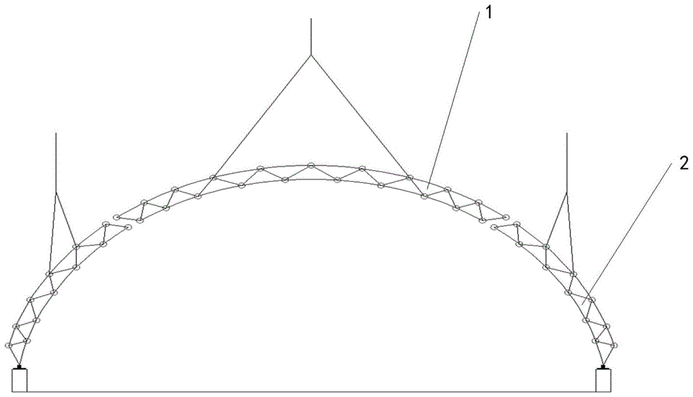 一种拱形网架吊装施工方法与流程