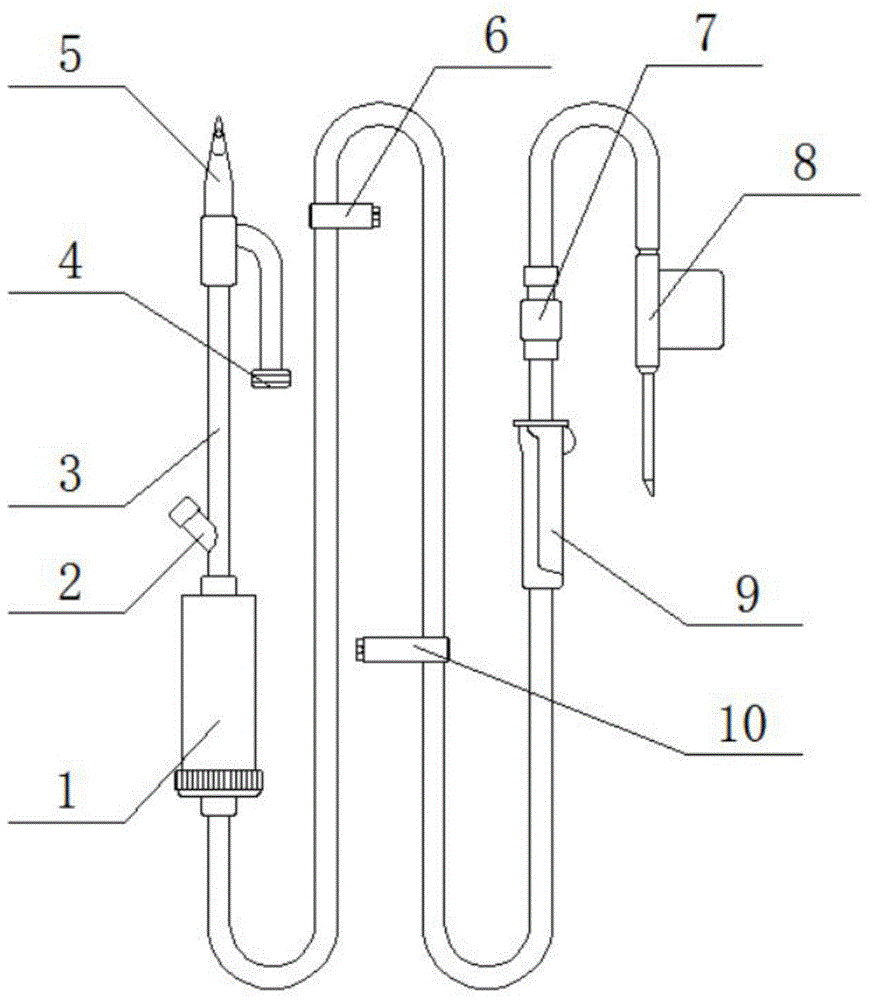 所述滴管的下端端面通过输液管连接有流量调节器,所述滴管和流量调节