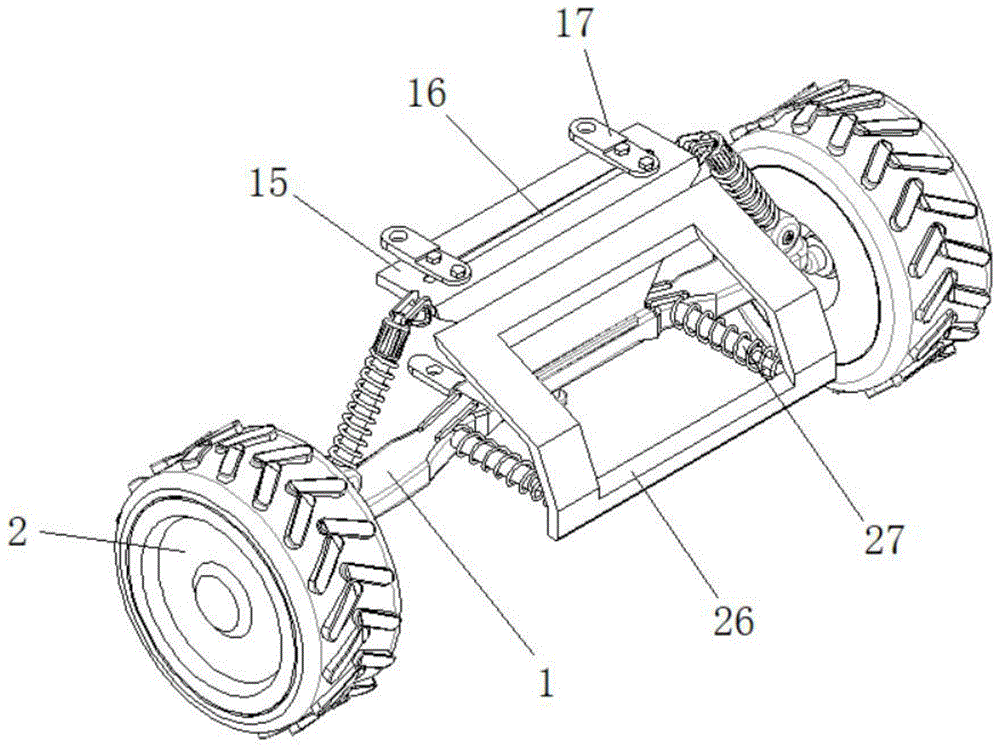 兼具减震和转向限位功能的多连杆童车悬架结构的制作方法