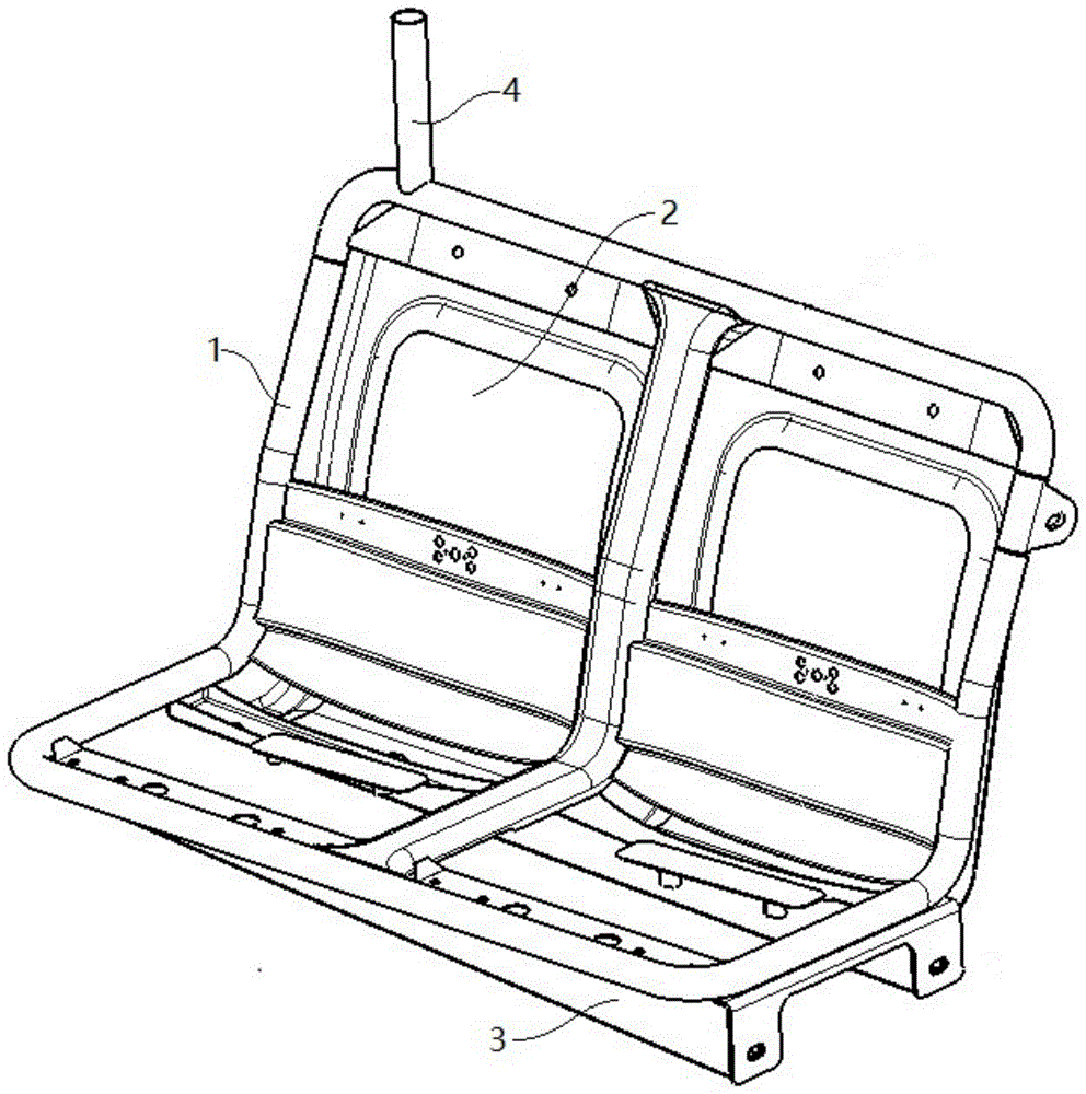 轨道车辆双人横向座椅骨架的制作方法