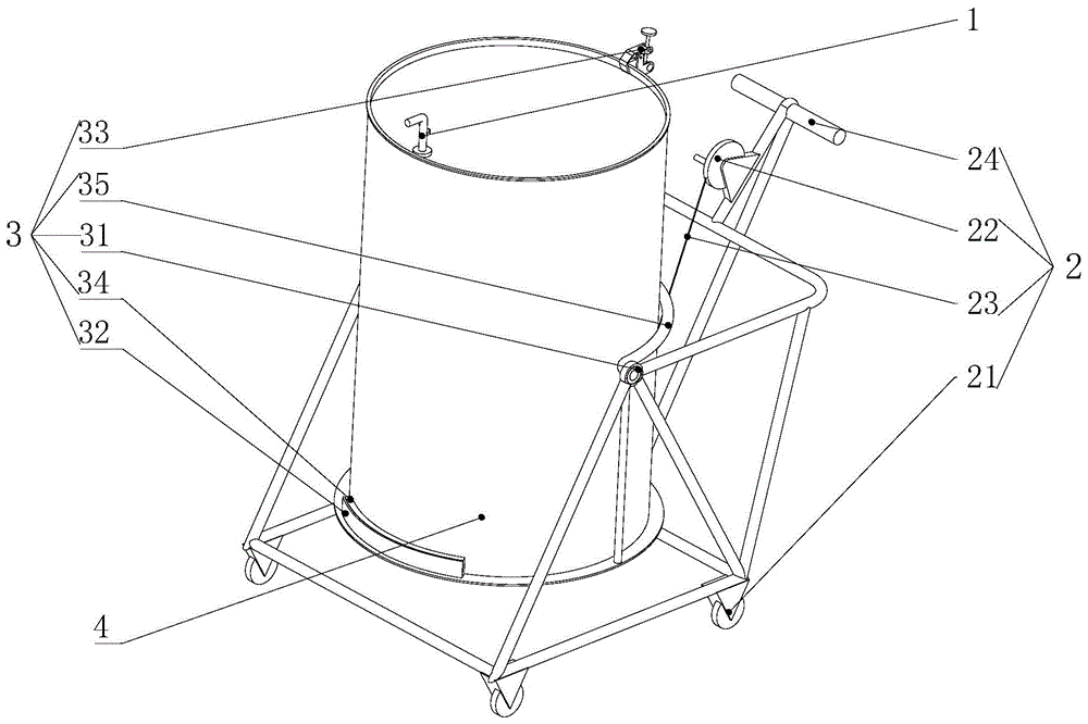 一种溶剂桶的移动与倾倒装置的制作方法