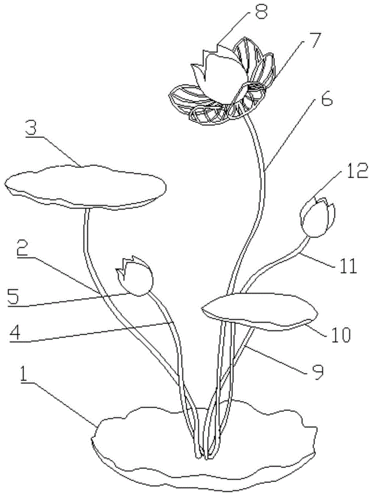 一种铁艺清水芙蓉首饰架的制作方法