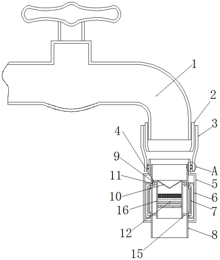 一种具有过滤结构的洗面池水龙头的制作方法