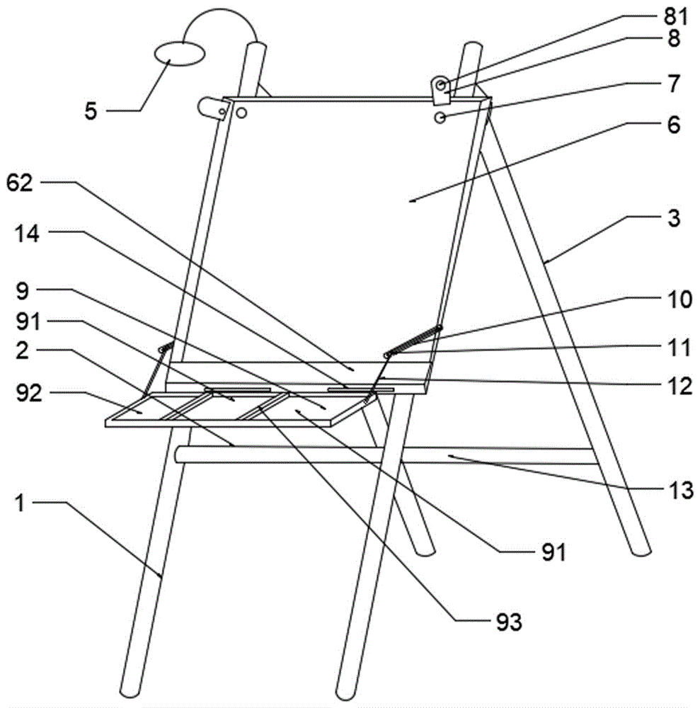 一种艺术教学用便携式绘画架的制作方法