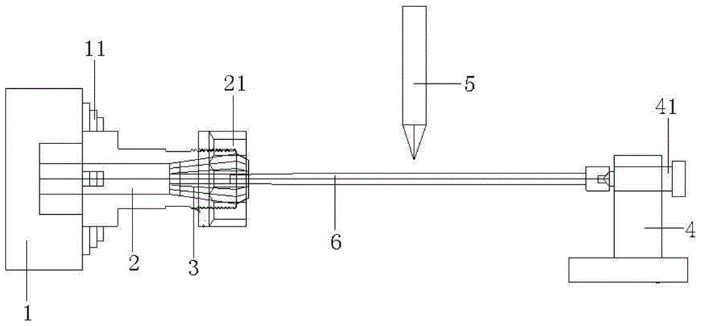 一种用于具有空心圆管餐具的錾刻固定装置的制作方法