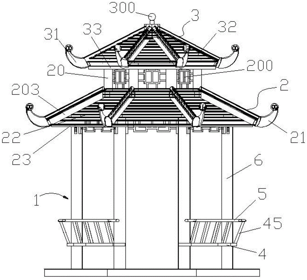 双层八角凉亭的制作方法