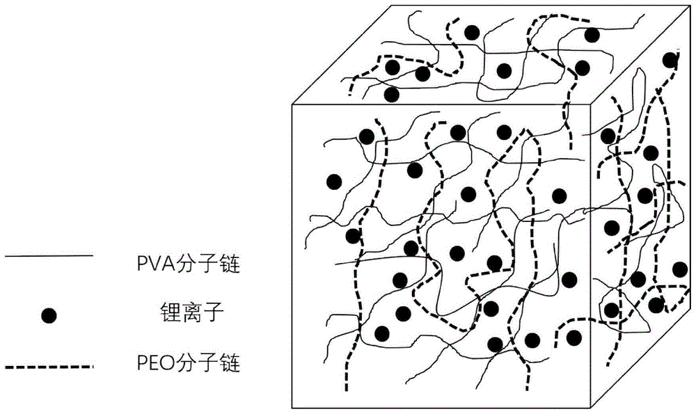 PVA/Li+/PEO互穿网状结构复合凝胶电解质的制备方法与流程