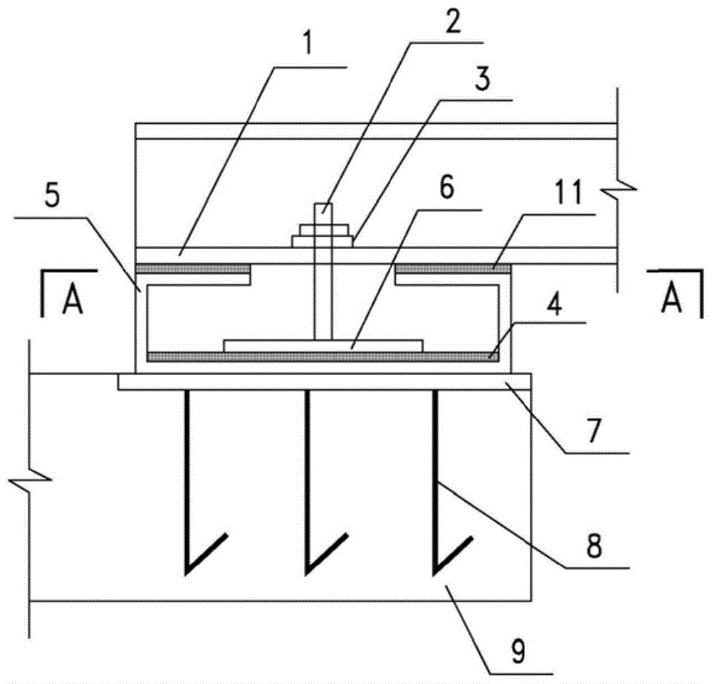 一种圆筒盒状连廊滑动支座节点的制作方法