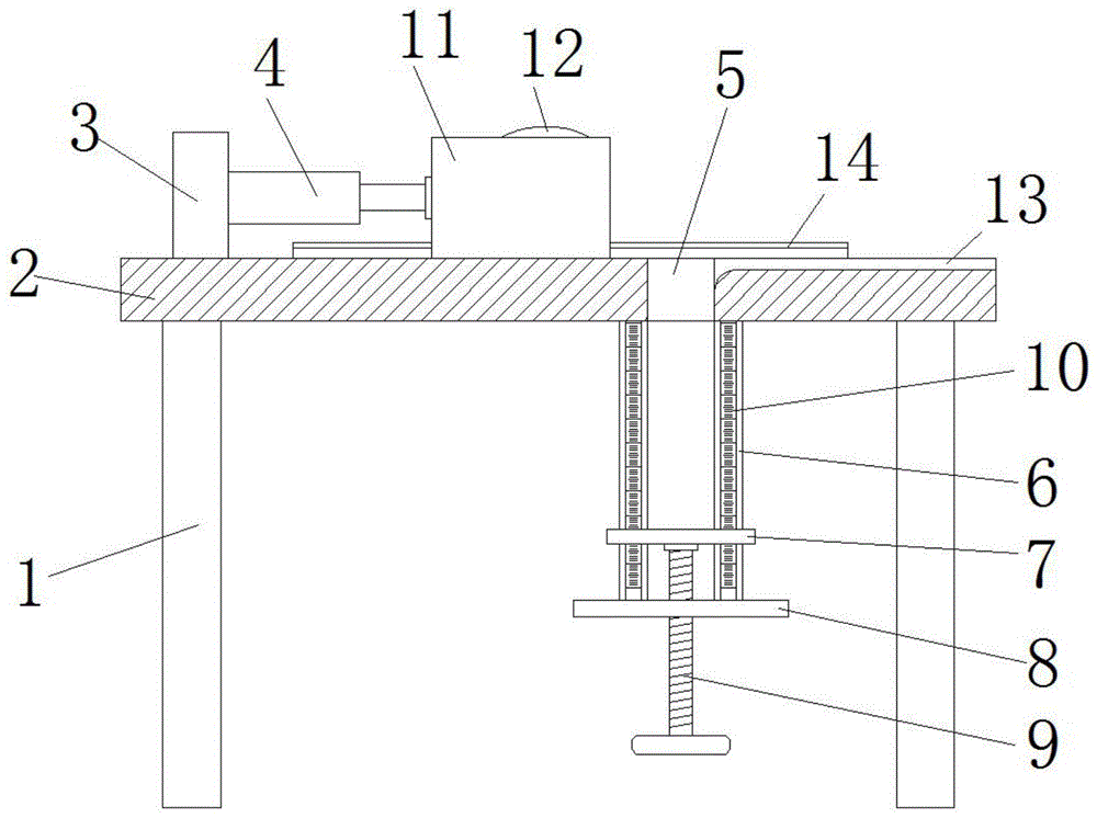一种铁制课桌加工用弯折装置的制作方法