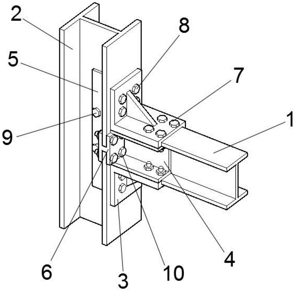 h型钢梁和h型钢柱被用作主要承重构件,连接h型钢梁与h型钢柱的节点起