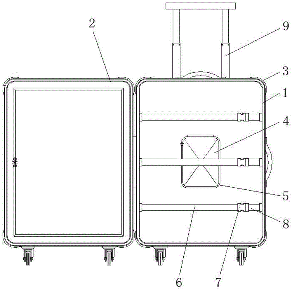 一种具有可扩展内部空间结构的滚轮行李箱的制作方法