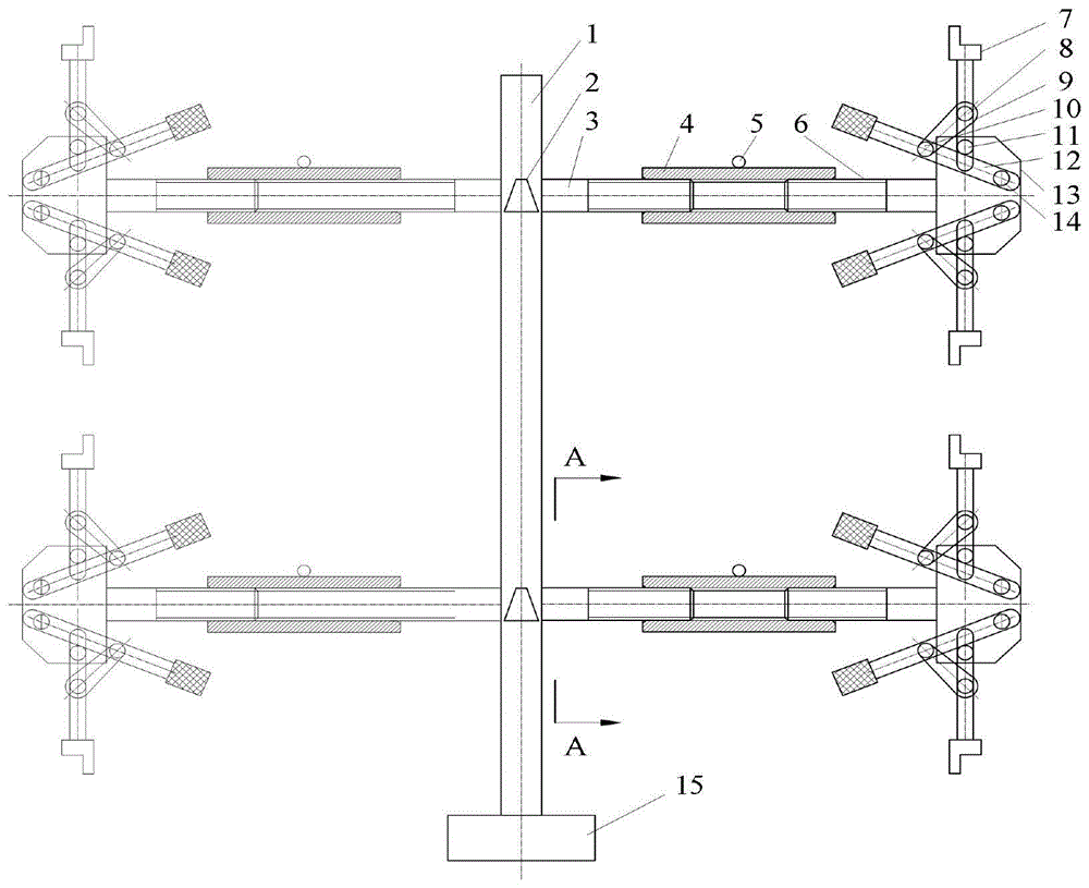 一种地铁车站模板沿高度方向调节的快拆支撑结构的