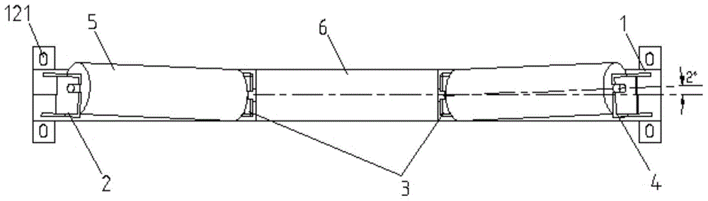 三托辊皮带机进料段偏心托辊装置的制作方法