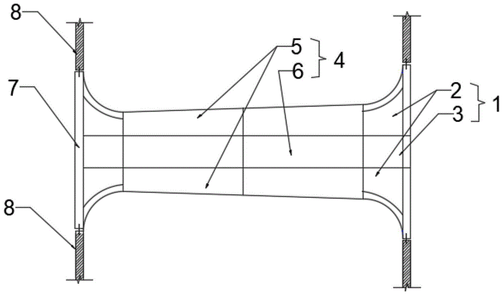 梯形三面圆弧形出水口模板的制作方法