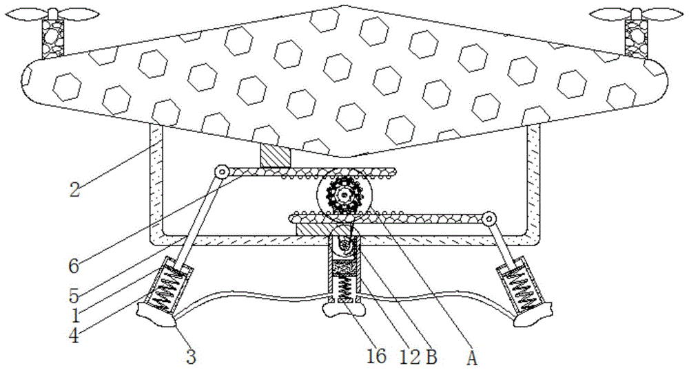 一种利用齿轮传动原理的无人机降落避震装置的制作方法