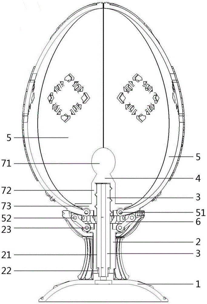 一种旋转开合的装饰彩蛋摆件的制作方法