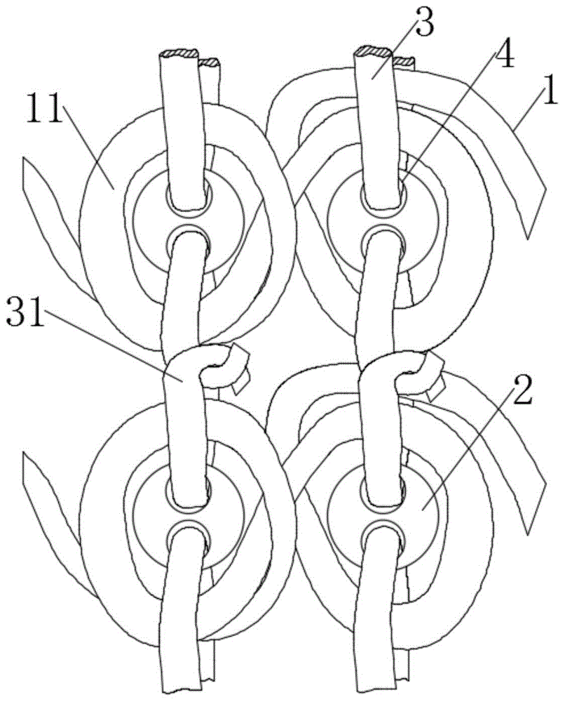 一种带有防拉松结构的织布用纱线编织结构的制作方法