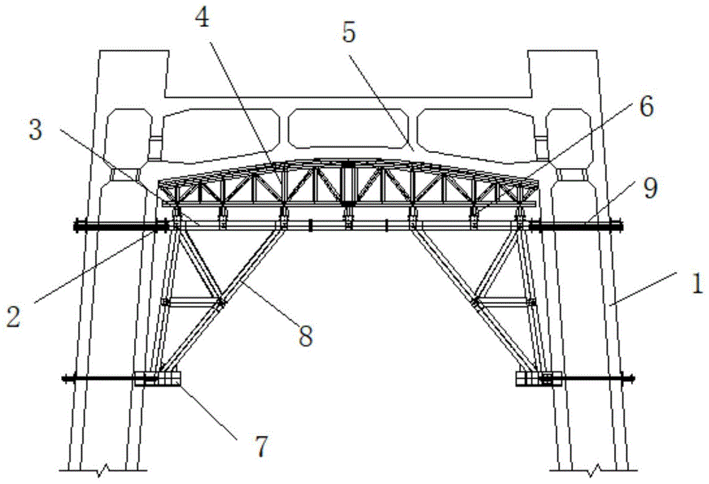 一种桥塔横梁装配式施工支架及其安装方法与流程