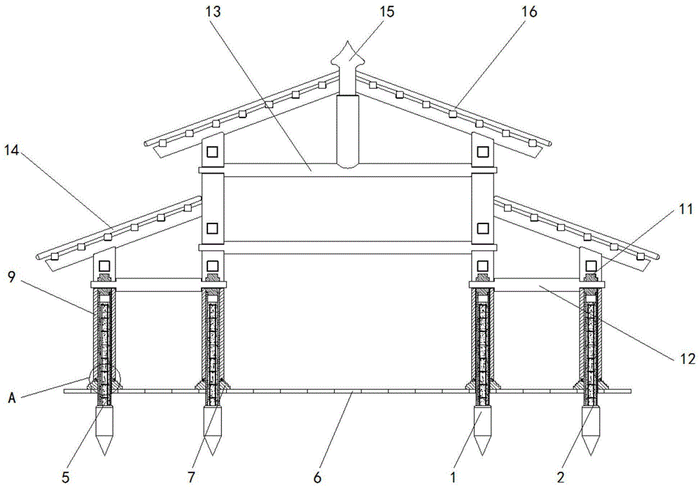 一种仿古建筑及施工工艺的制作方法