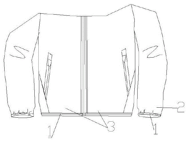 衣袖袖口及衣服下摆安装的反光弹力绳结构及反光弹力绳的制作方法