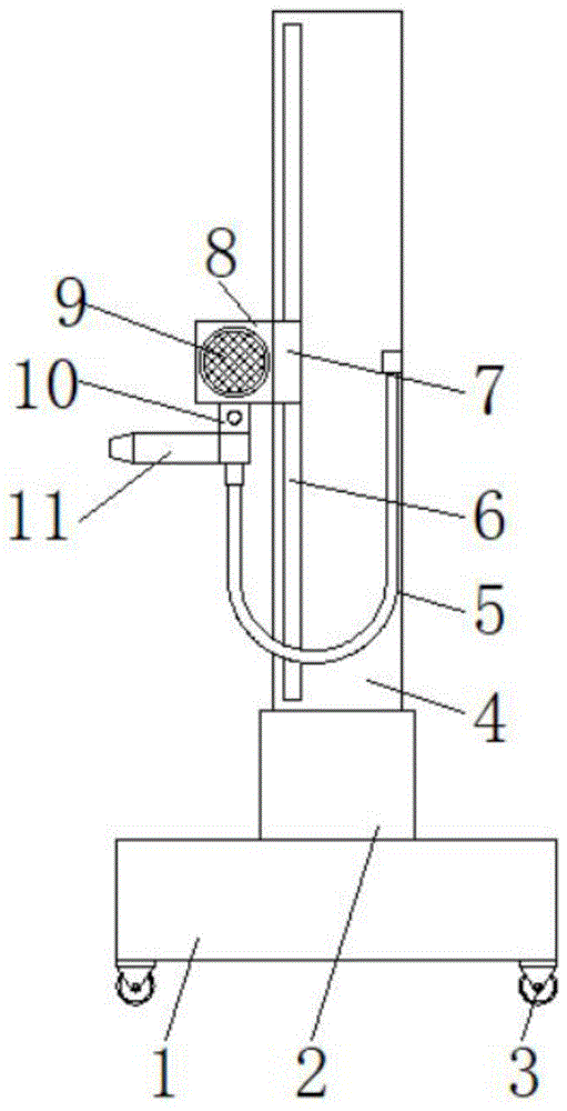 一种可调节的静电喷涂旋杯用支撑装置的制作方法