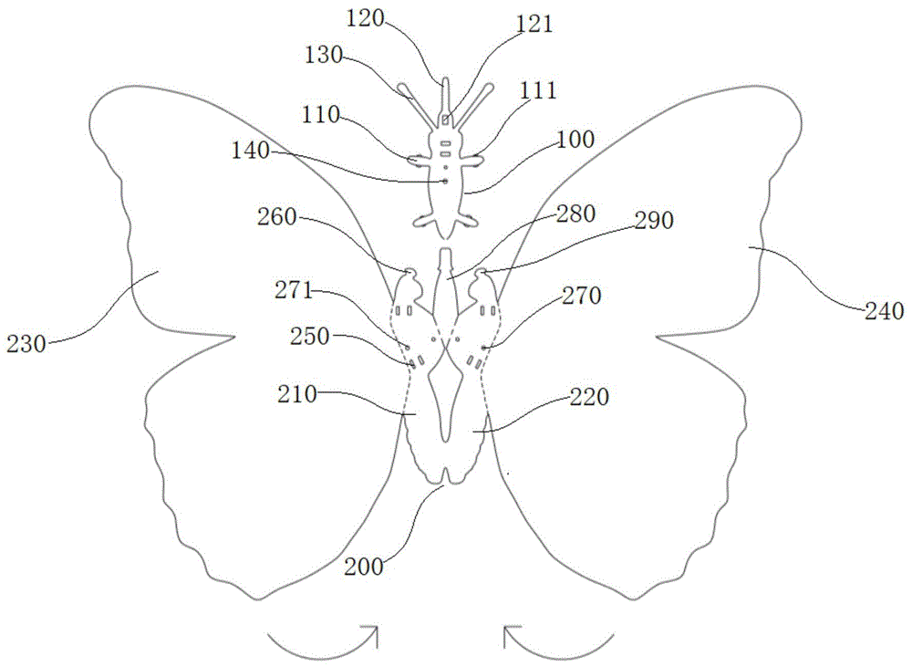 一种便于拆装的仿生蝴蝶展示模型的制作方法