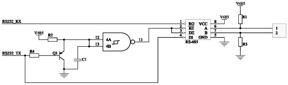 一种增强型rs-485自动收发通信电路的制作方法