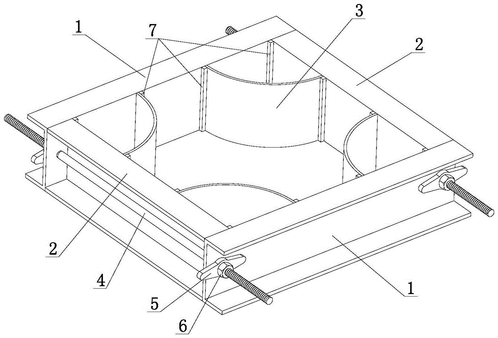 一种圆管支架十字形墩台预制模具的制作方法