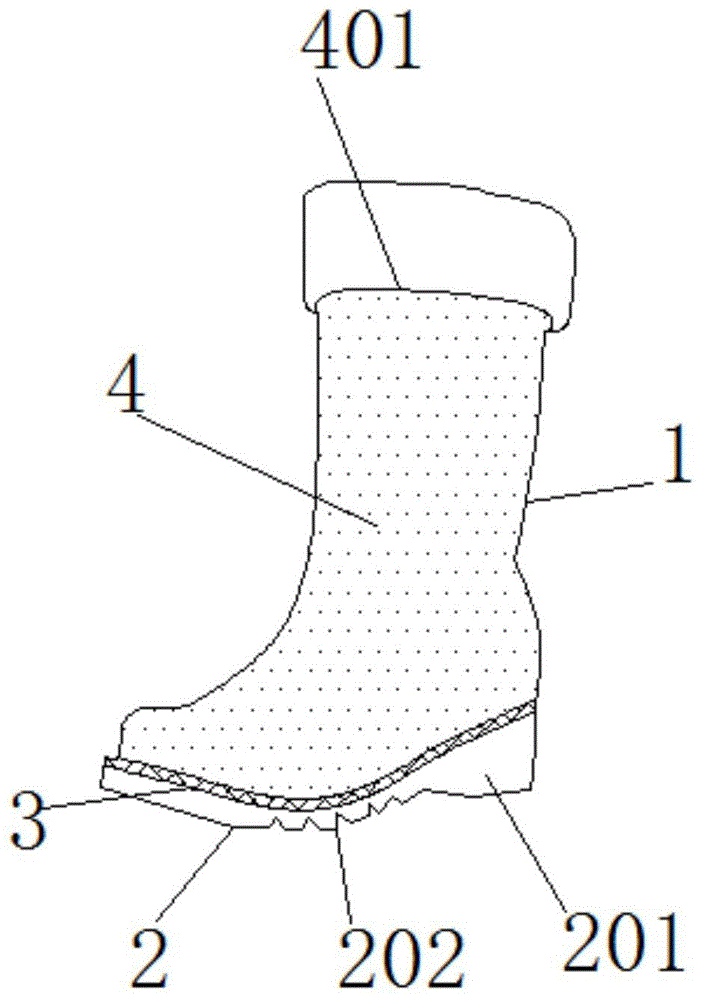 背景技术:猎靴是一种结实的又厚又重的皮靴,常高达膝部,而从脚背至顶