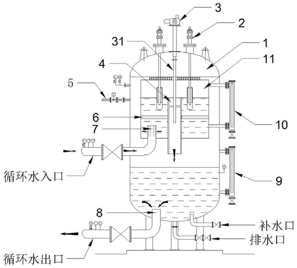 一种控制半浸没式电极锅炉内电极水位槽的液位平稳结构的制作方法