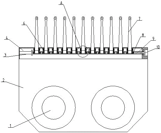 一种纺织用轻编机导纱针块限位器的制作方法