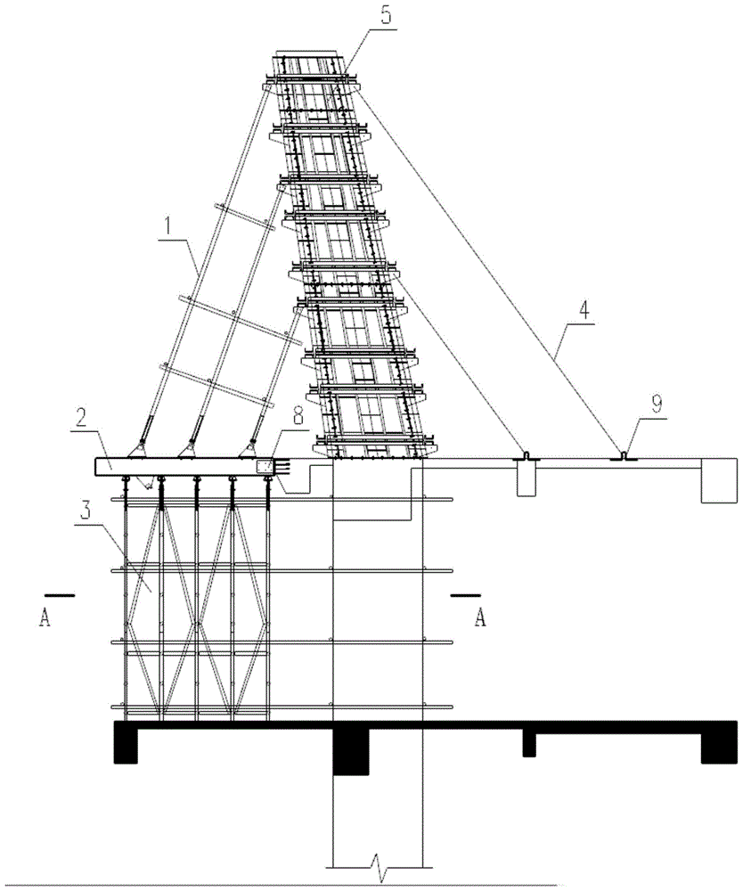 可周转外悬挑斜柱支撑体系及其施工方法与流程