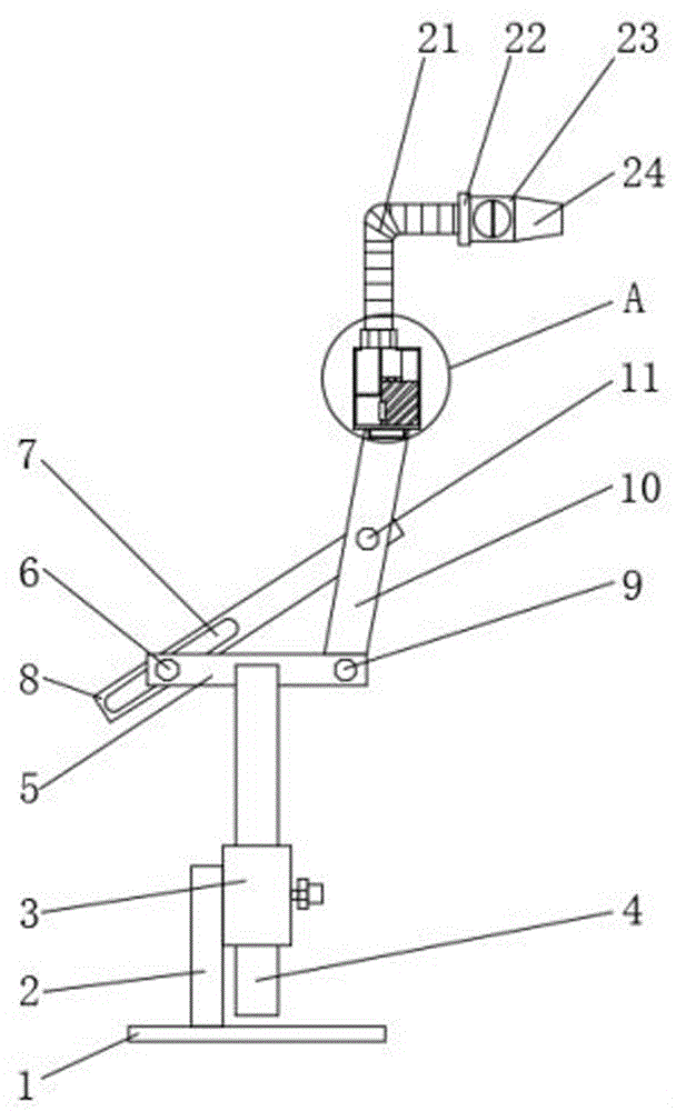 一种方便调节角度的五轴数控机床喷水管的制作方法