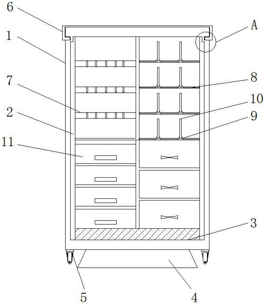 一种艺术类广播电视编导用具有分隔结构的剧本储放柜的制作方法