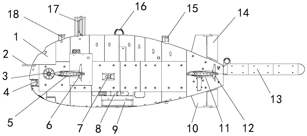 高机动大潜深自主水下机器人形体结构的制作方法