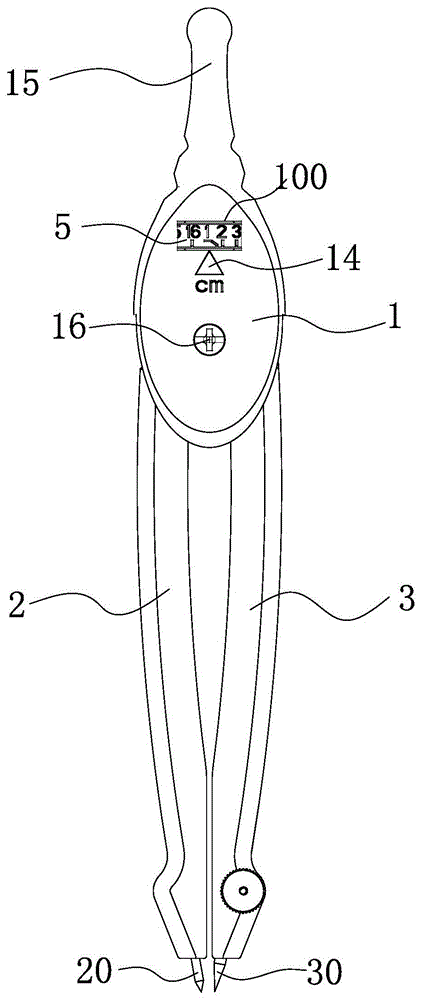 一种自带刻度的圆规的制作方法