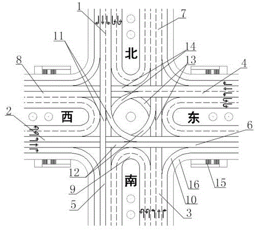 无信号灯四方可通行交叉道路系统的制作方法